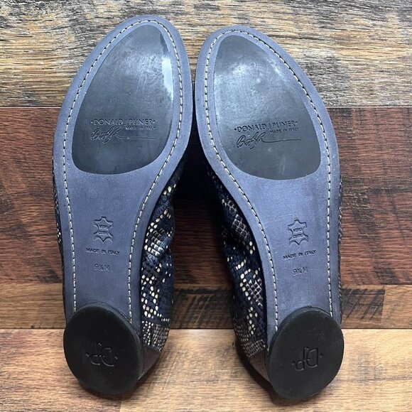 Donald J Pliner Women’s Abram Snake Black Fabric Slip On Flats Size 9.5 - Picture 8 of 8
